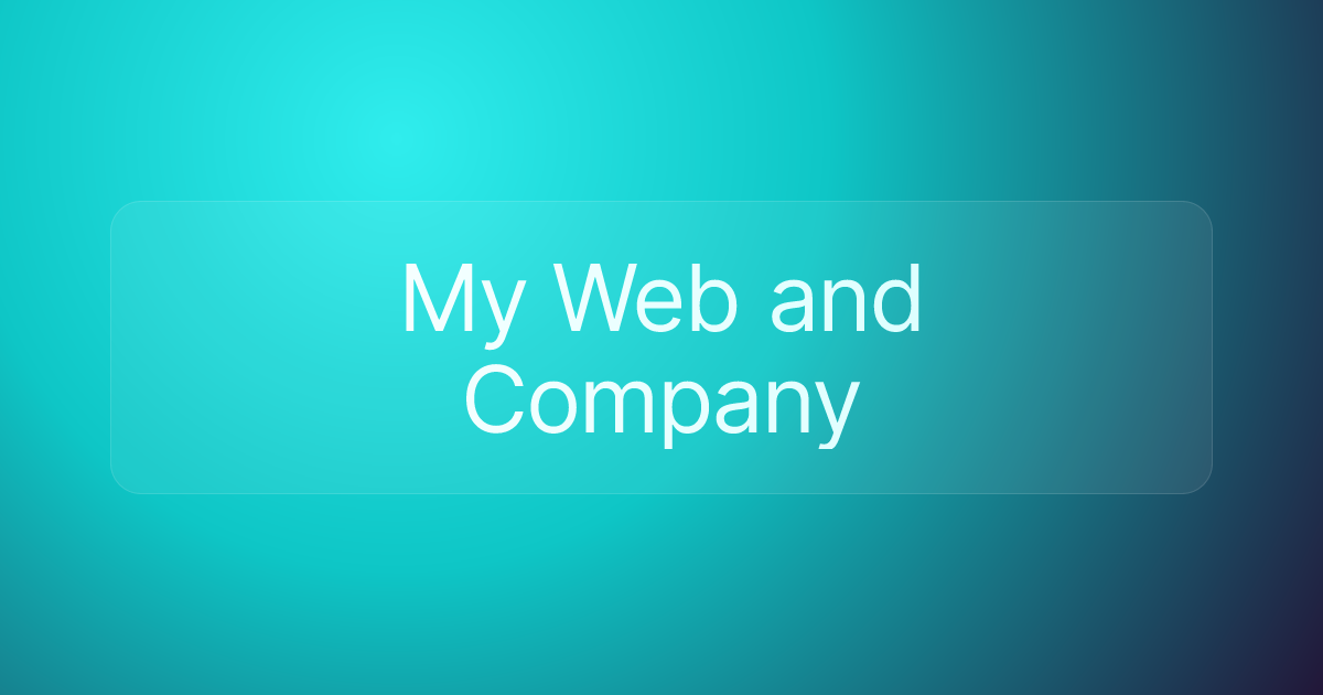 My Web and Company