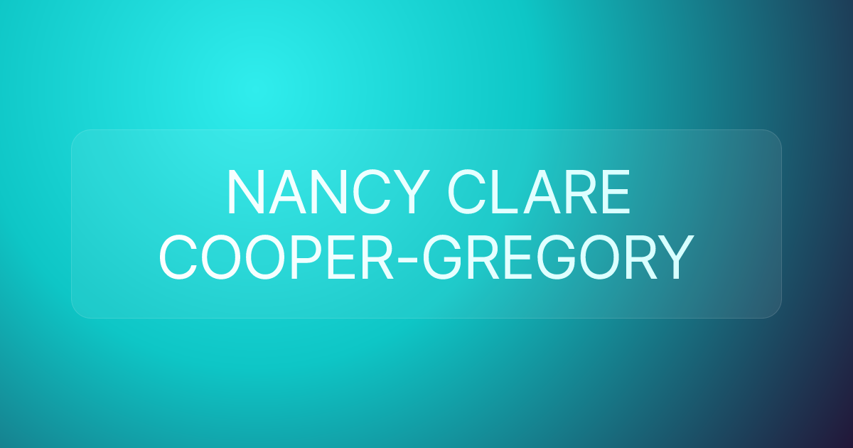 NANCY CLARE COOPER-GREGORY