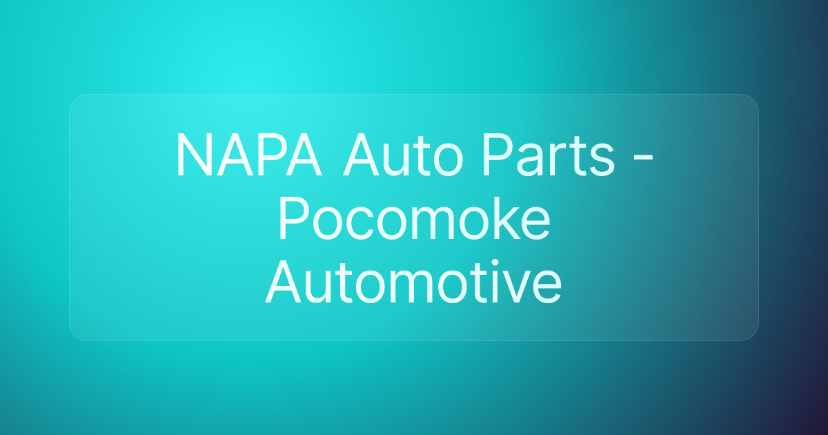 NAPA Auto Parts - Pocomoke Automotive