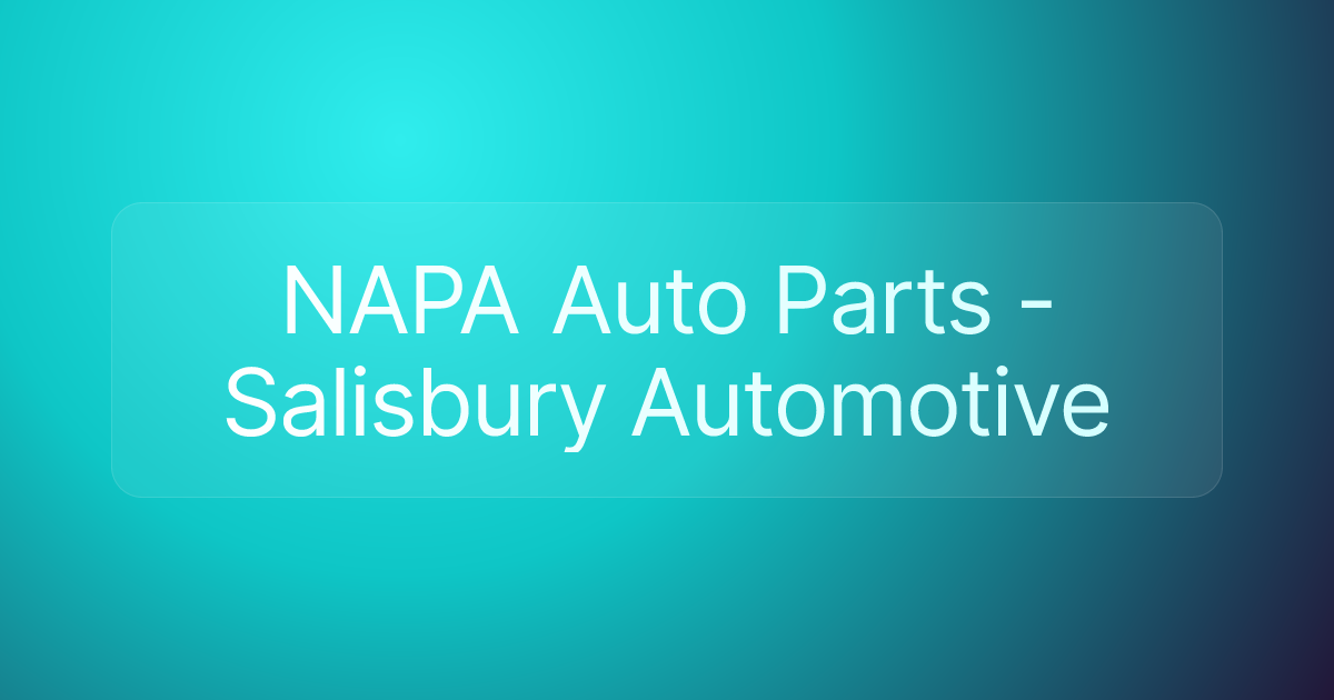 NAPA Auto Parts - Salisbury Automotive