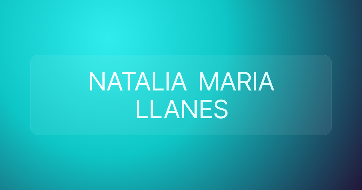 NATALIA MARIA LLANES