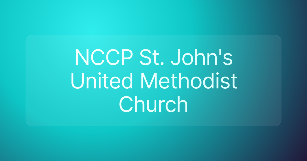 NCCP St. John's United Methodist Church