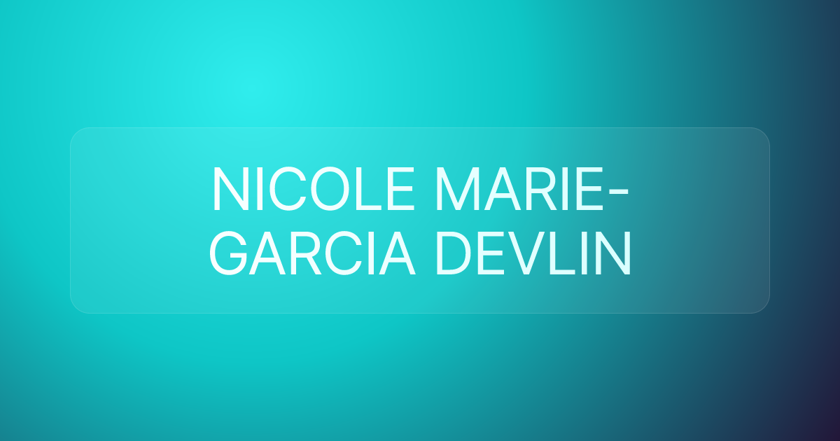 NICOLE MARIE-GARCIA DEVLIN
