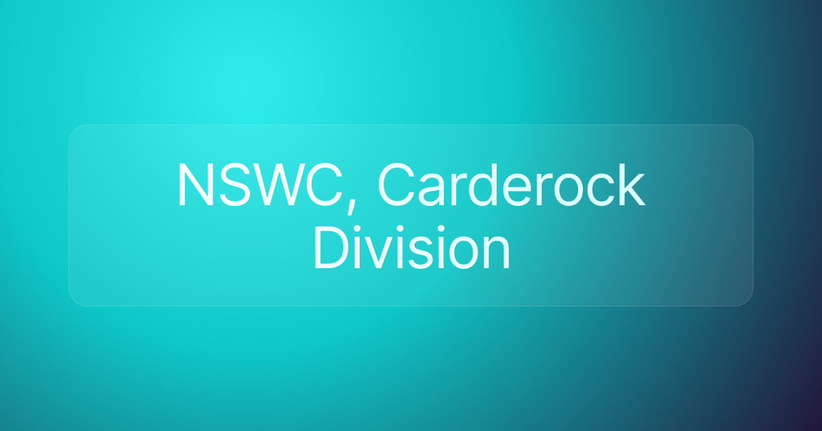 NSWC, Carderock Division