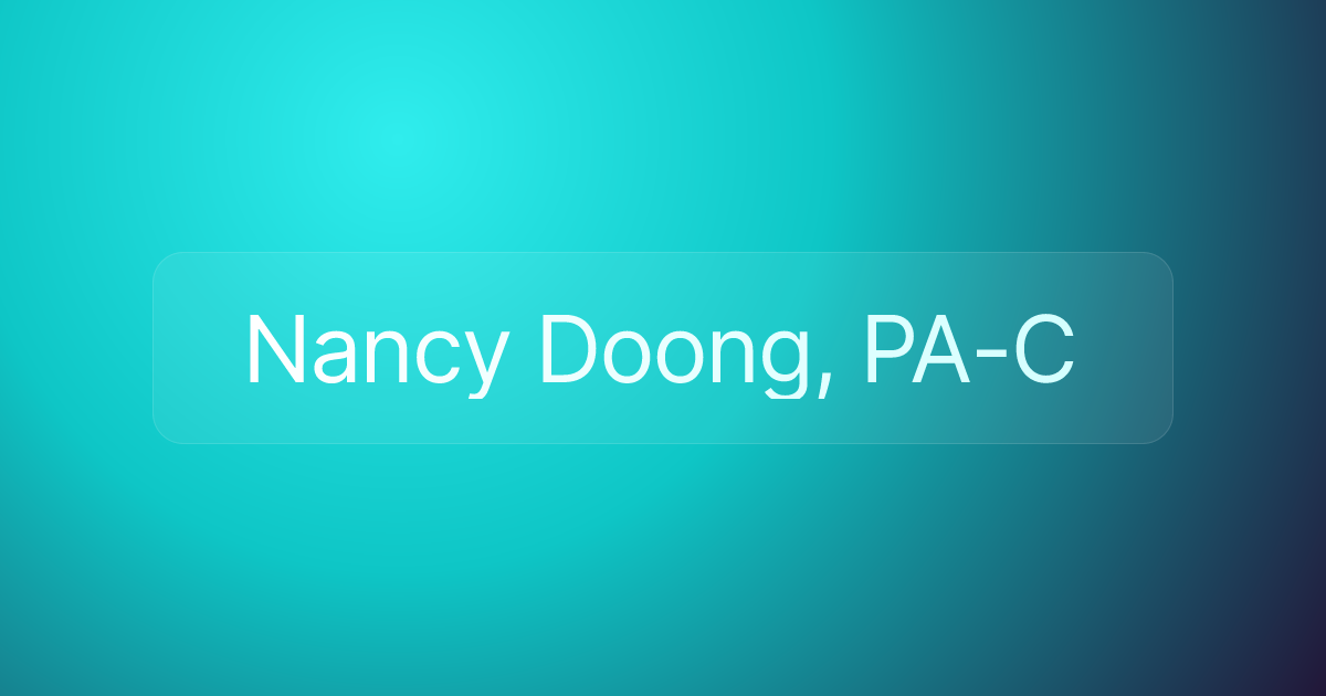Nancy Doong, PA-C