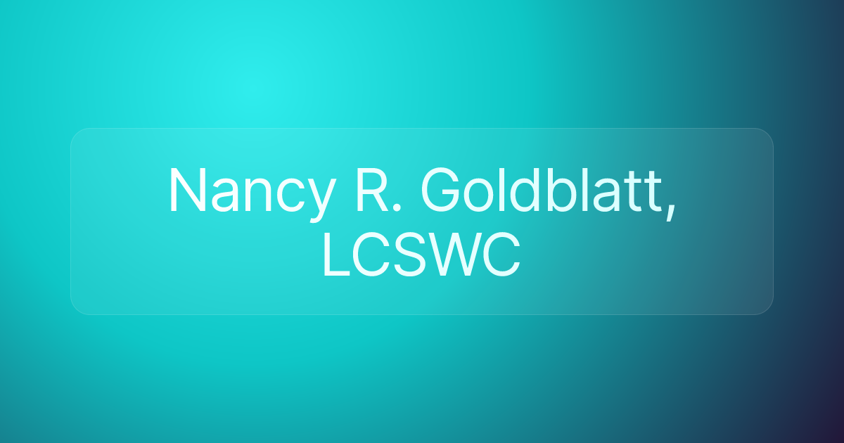 Nancy R. Goldblatt, LCSWC