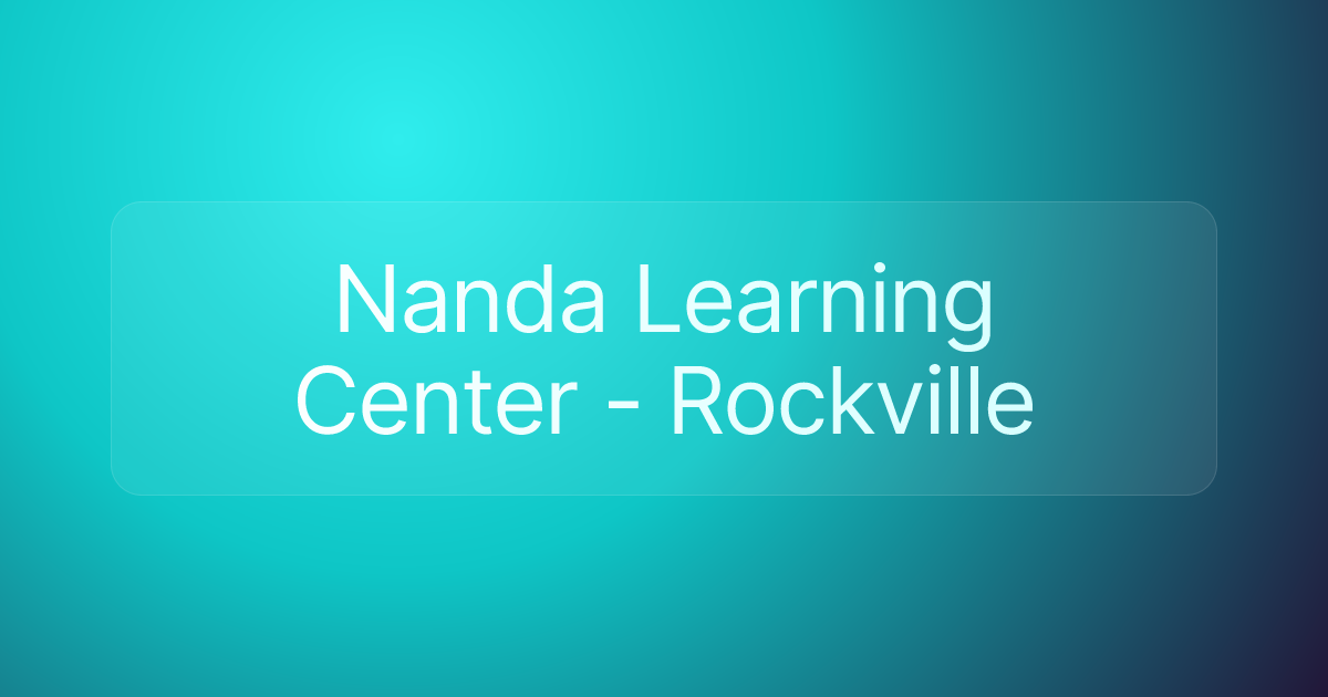 Nanda Learning Center - Rockville