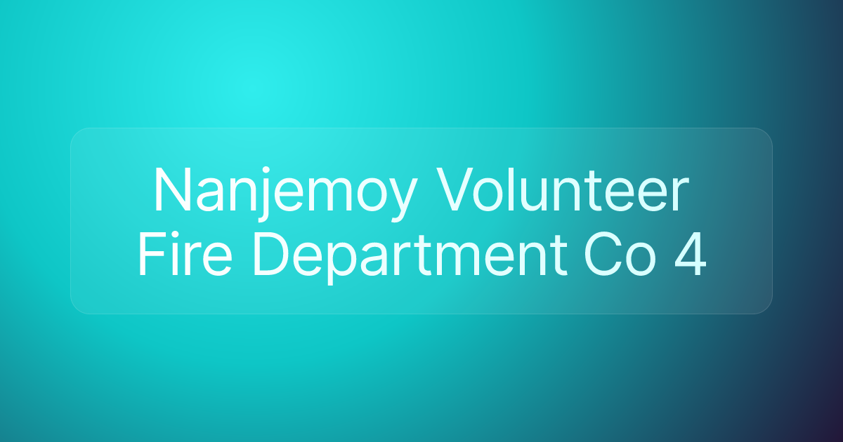 Nanjemoy Volunteer Fire Department Co 4