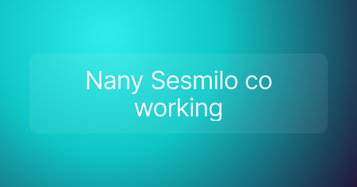 Nany Sesmilo co working