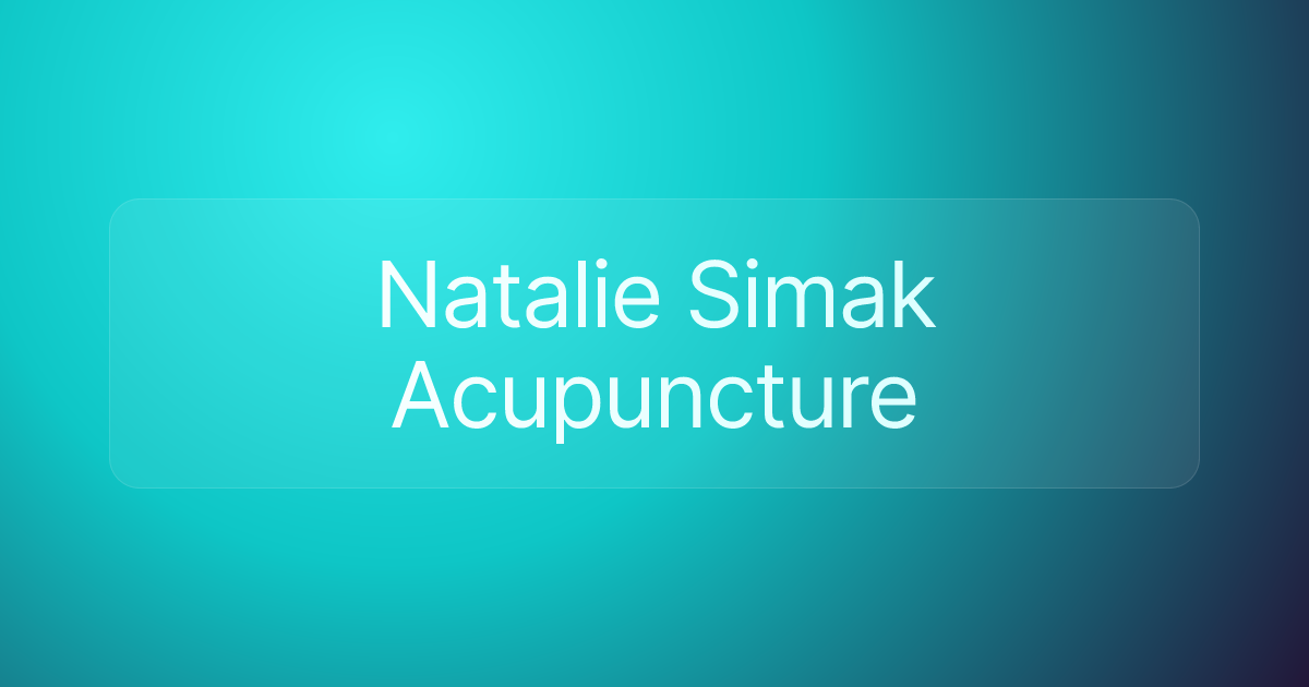 Natalie Simak Acupuncture