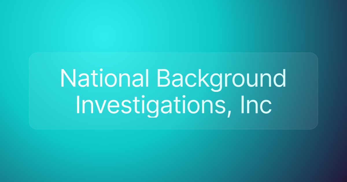 National Background Investigations, Inc