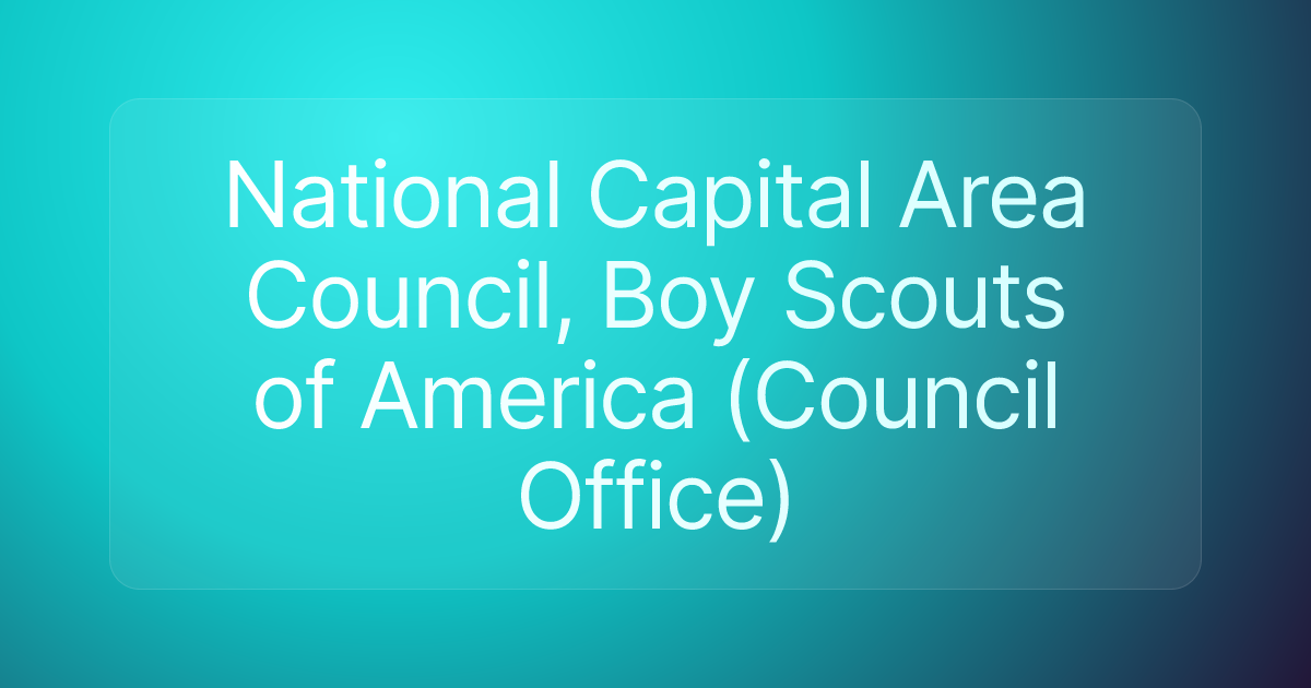 National Capital Area Council, Boy Scouts of America (Council Office)