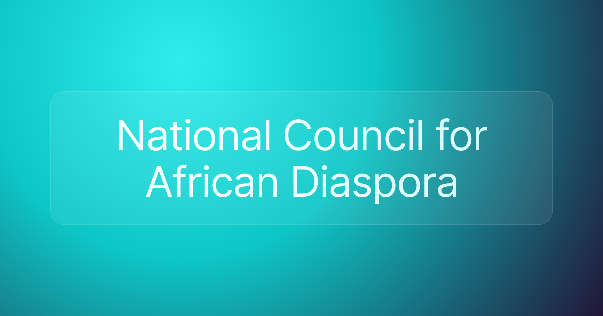 National Council for African Diaspora