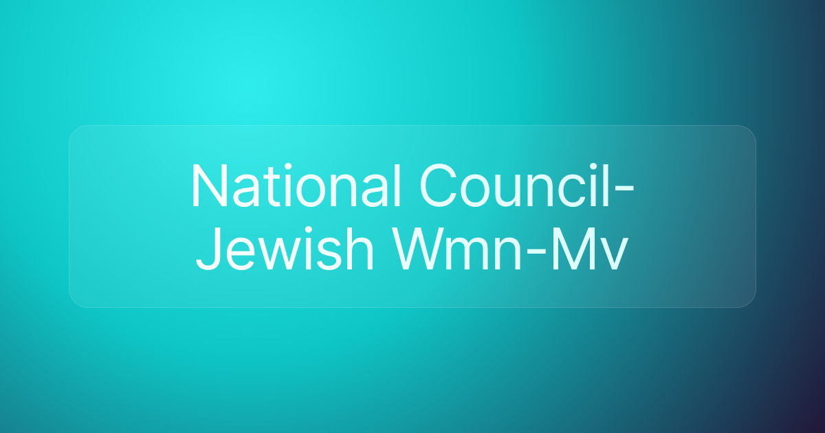National Council-Jewish Wmn-Mv
