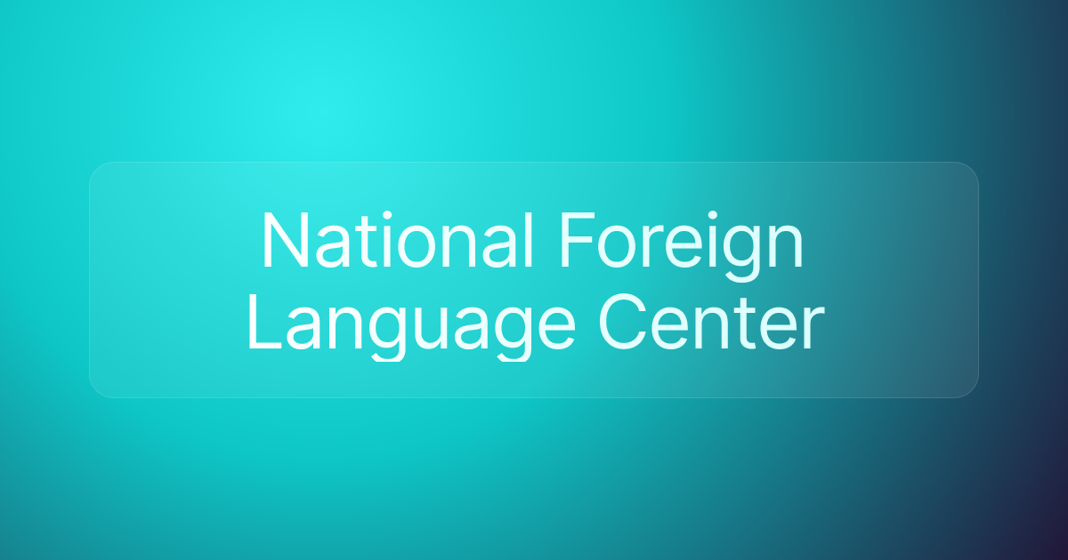 National Foreign Language Center