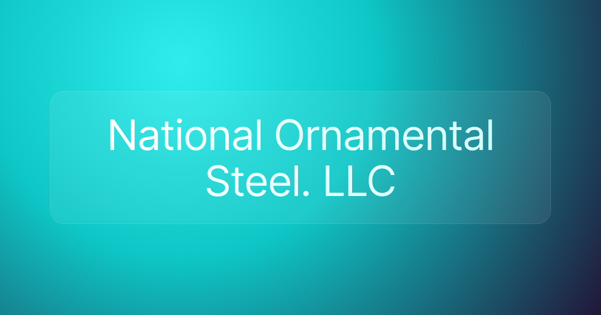 National Ornamental Steel. LLC