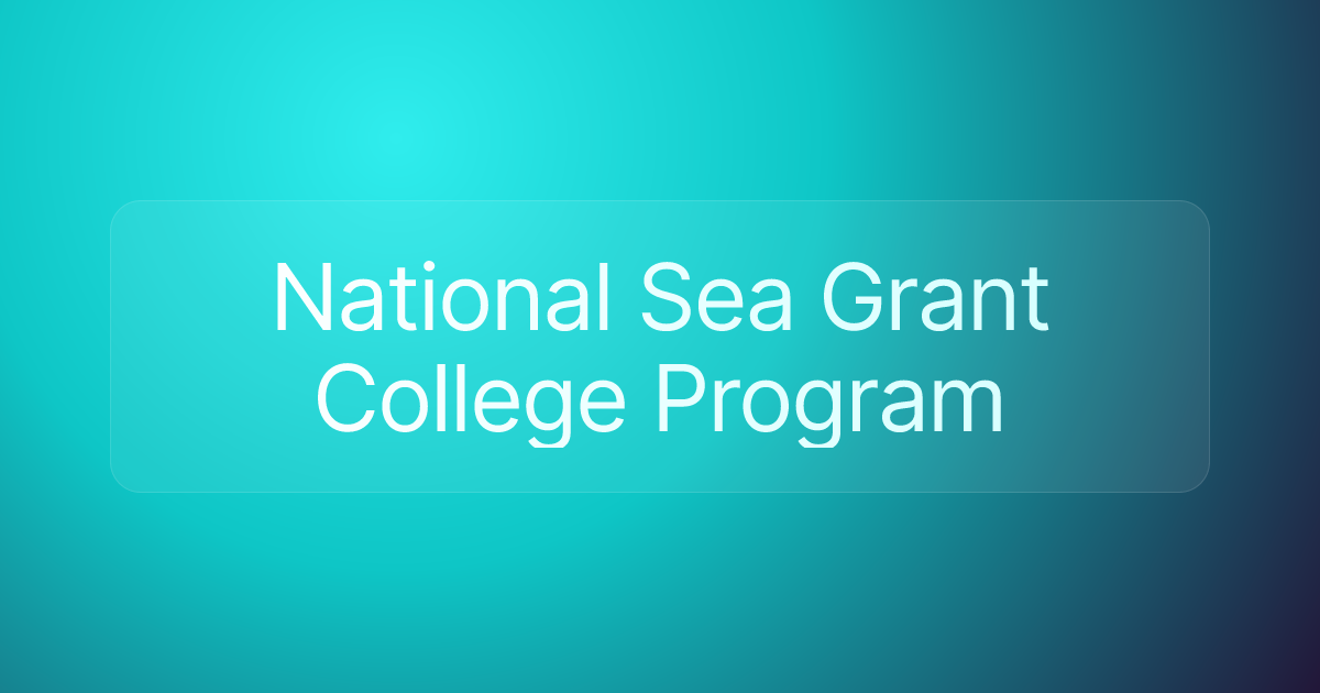 National Sea Grant College Program
