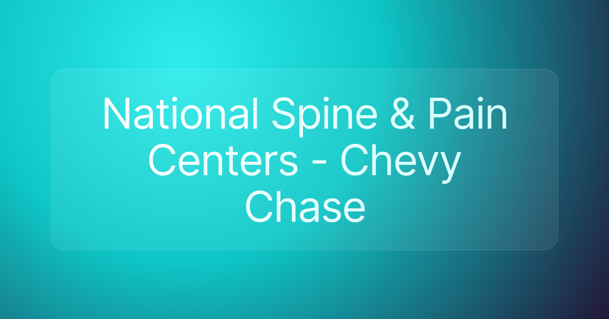 National Spine & Pain Centers - Chevy Chase