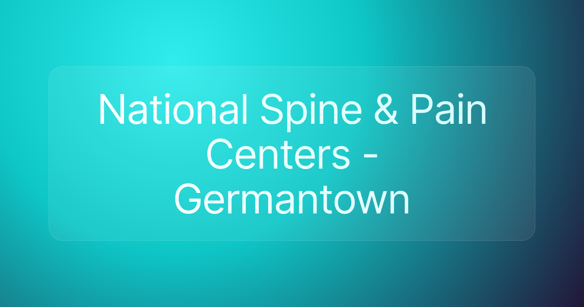 National Spine & Pain Centers - Germantown