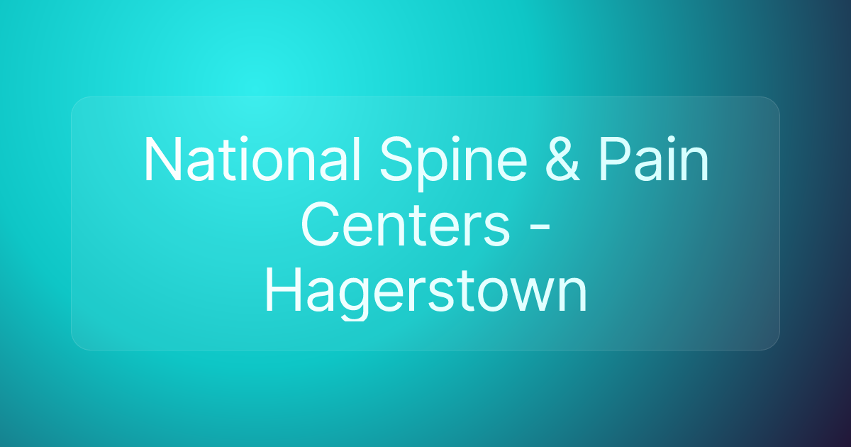 National Spine & Pain Centers - Hagerstown