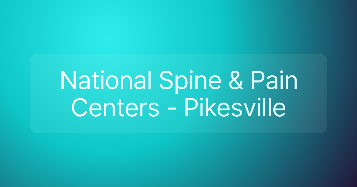 National Spine & Pain Centers - Pikesville