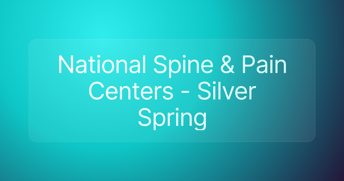 National Spine & Pain Centers - Silver Spring