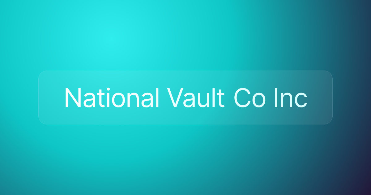 National Vault Co Inc