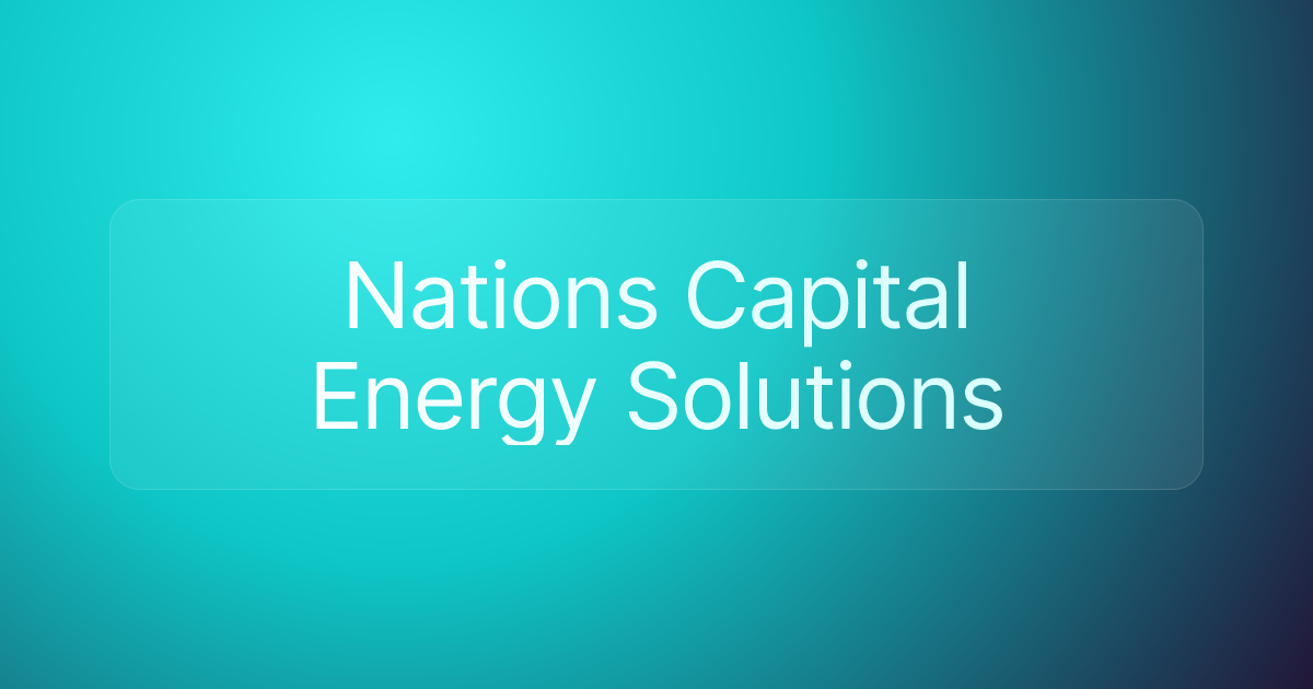 Nations Capital Energy Solutions