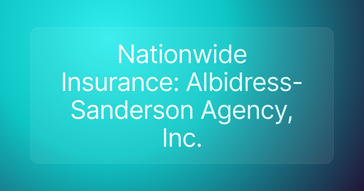 Nationwide Insurance: Albidress-Sanderson Agency, Inc.
