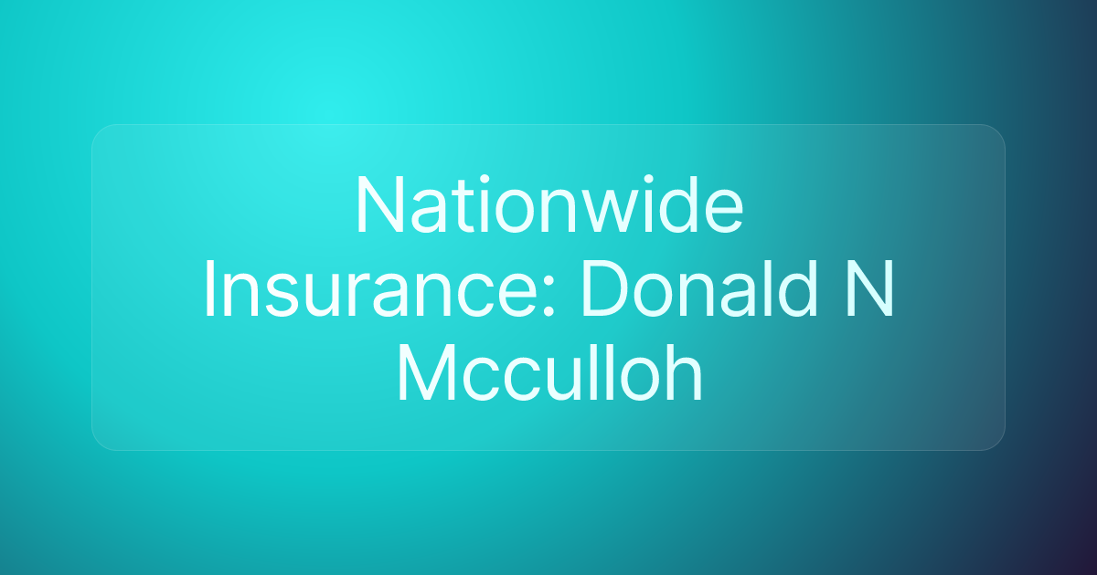 Nationwide Insurance: Donald N Mcculloh