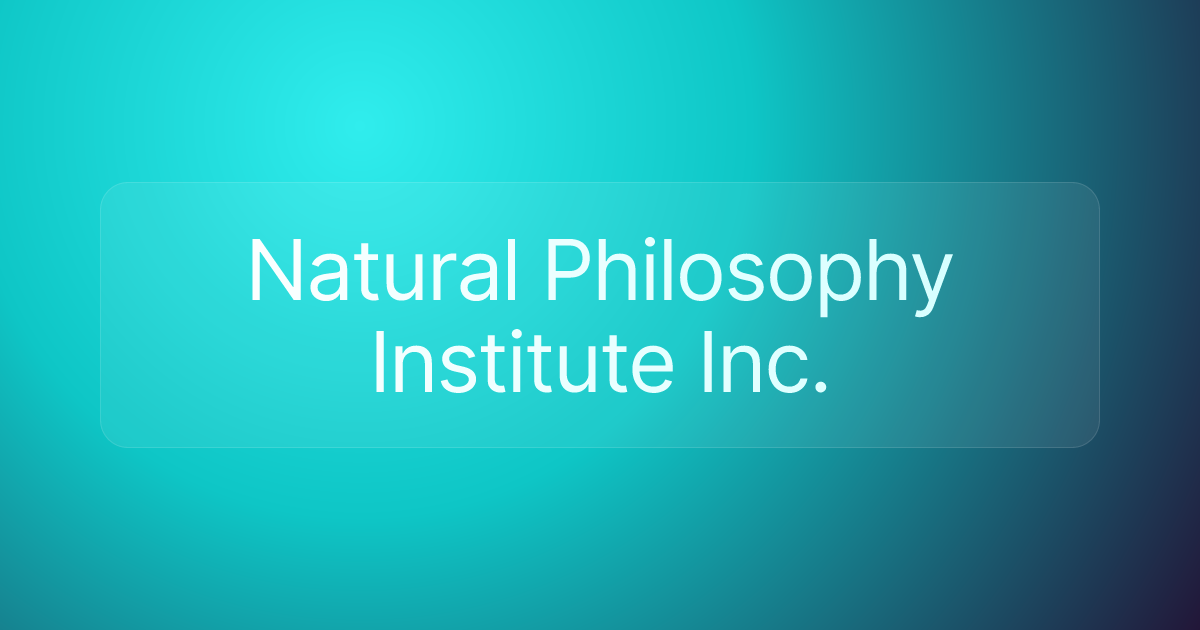 Natural Philosophy Institute Inc.