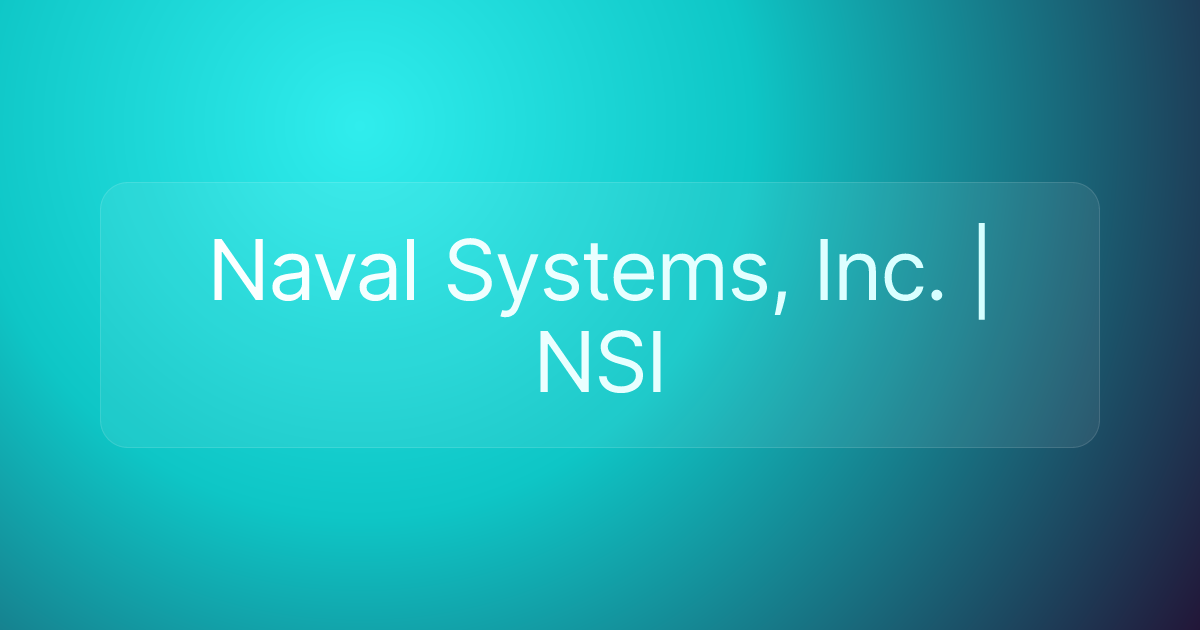 Naval Systems, Inc. | NSI