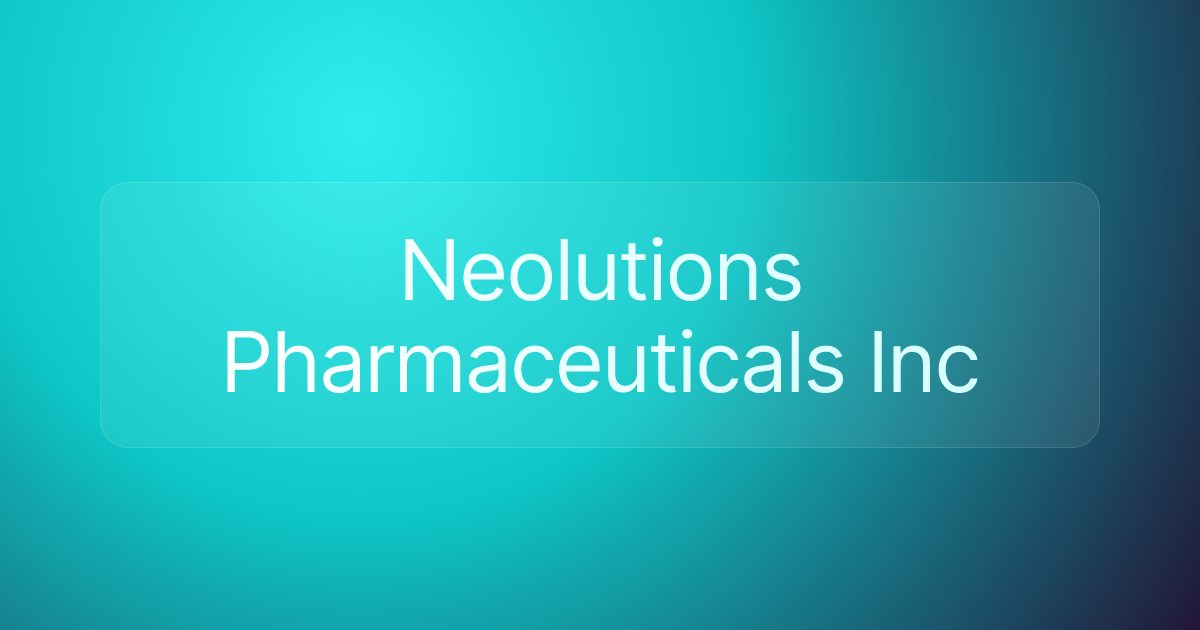 Neolutions Pharmaceuticals Inc
