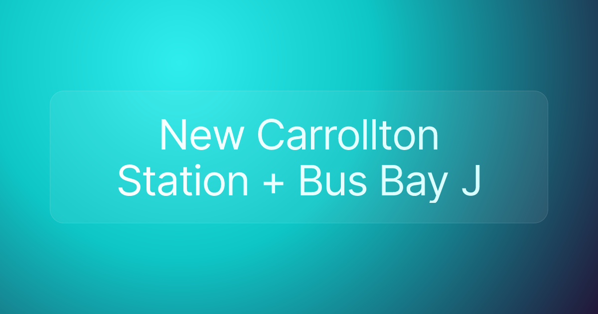 New Carrollton Station + Bus Bay J