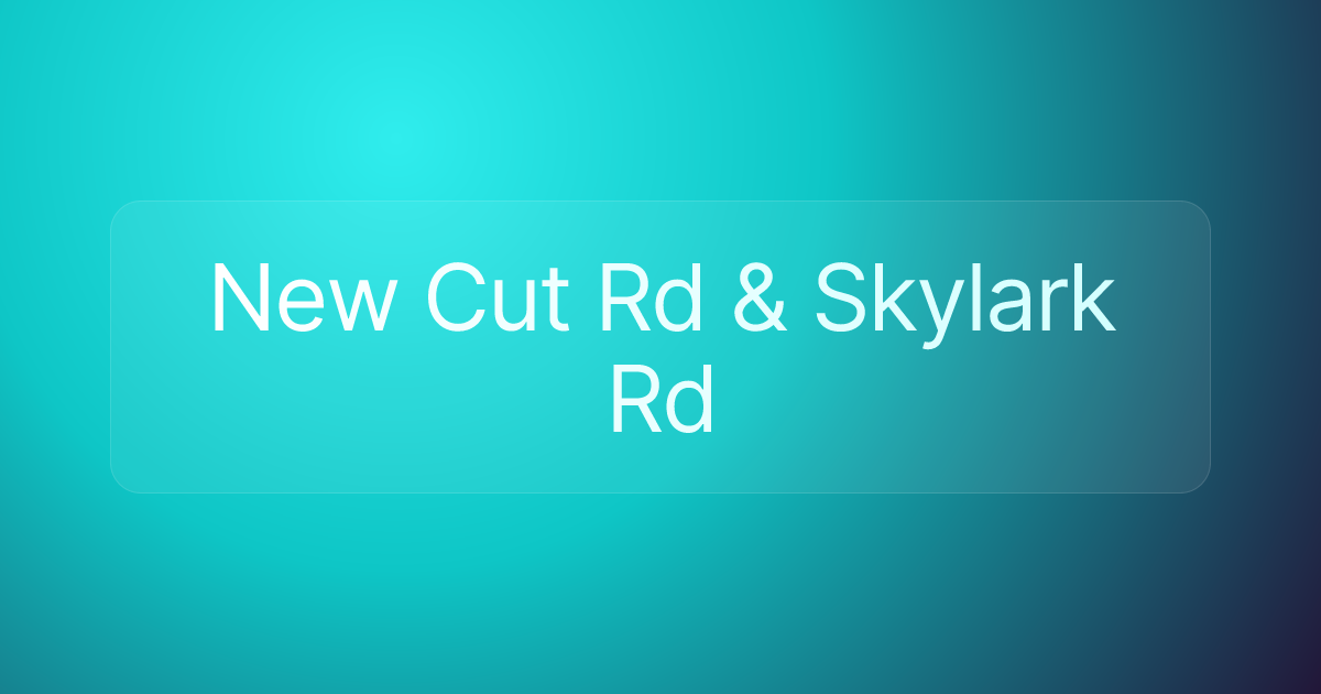 New Cut Rd & Skylark Rd