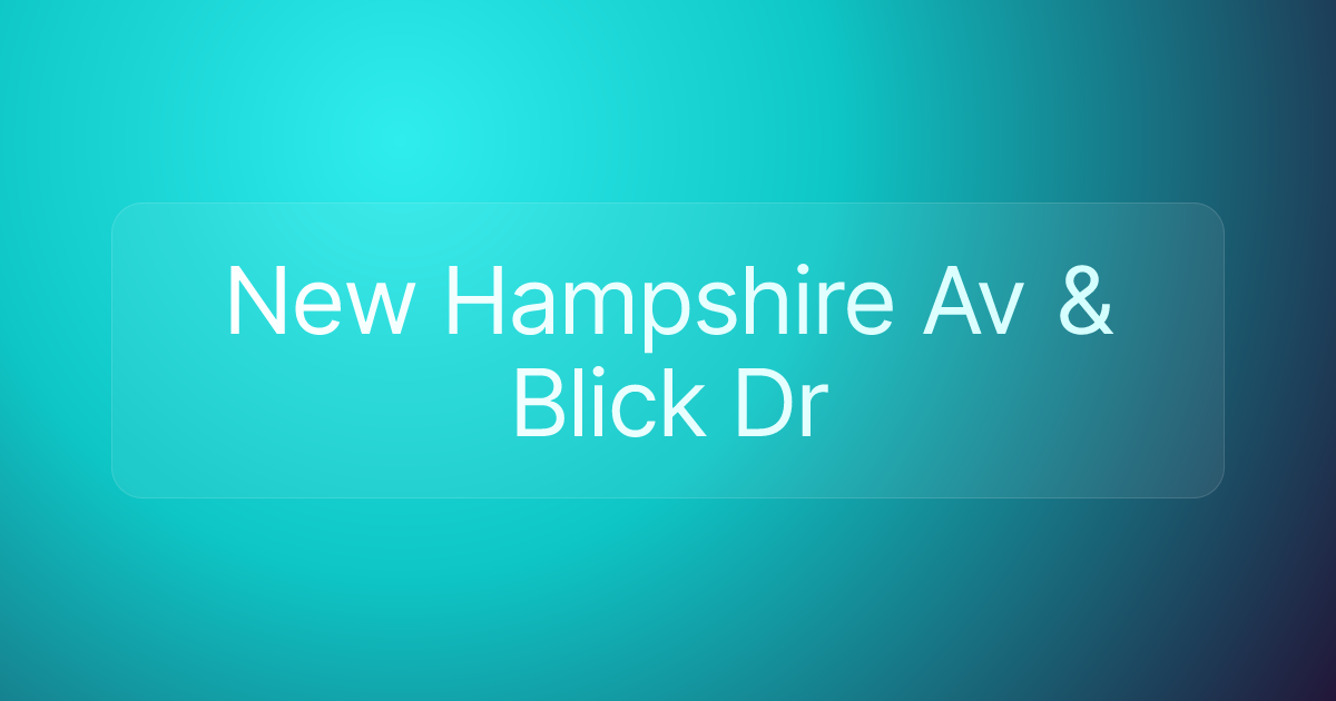 New Hampshire Av & Blick Dr