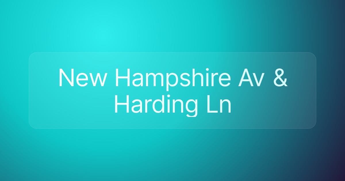 New Hampshire Av & Harding Ln