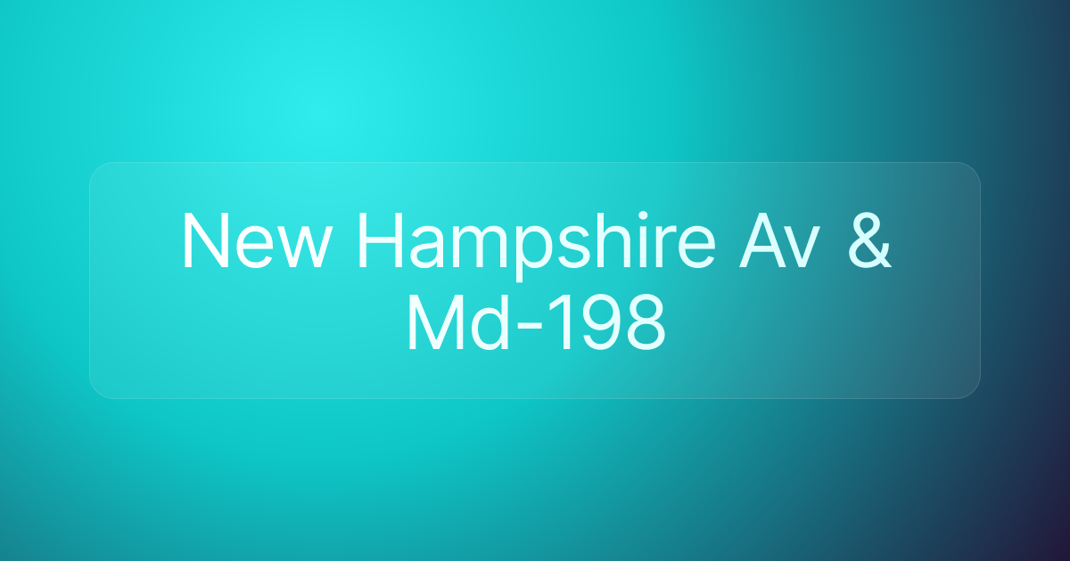 New Hampshire Av & Md-198
