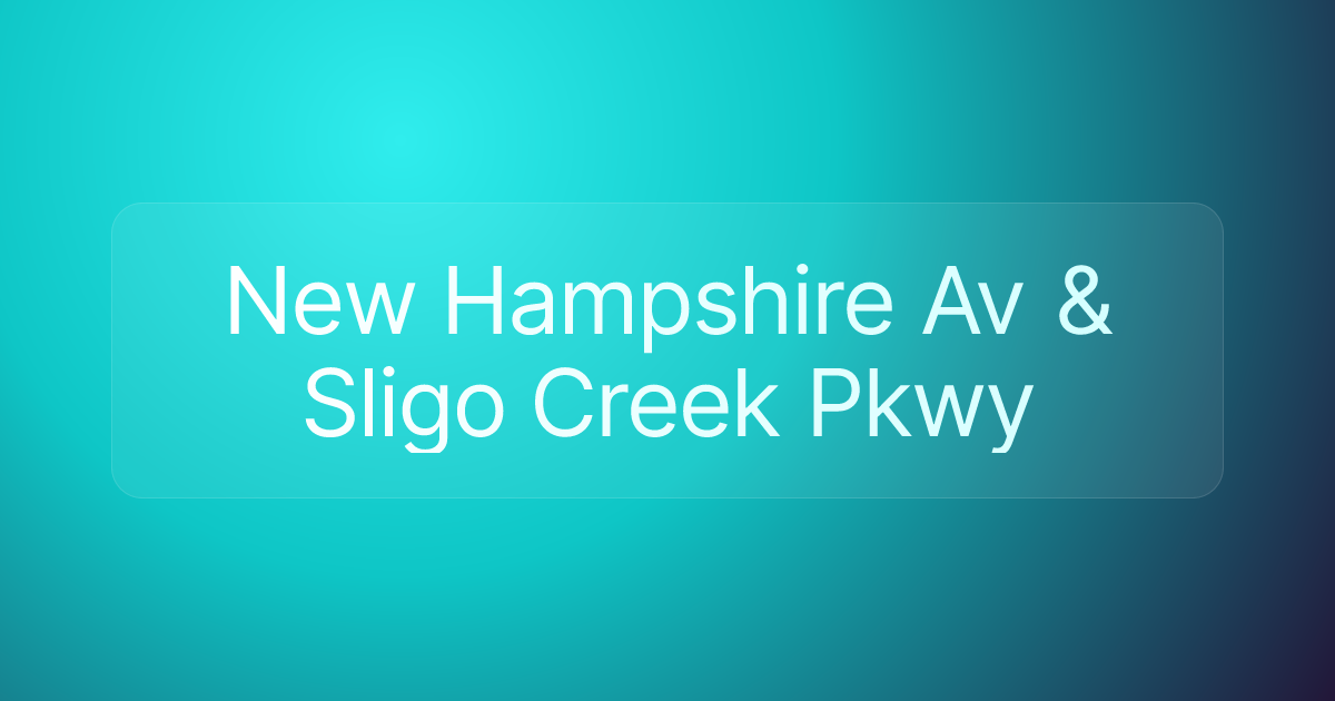 New Hampshire Av & Sligo Creek Pkwy