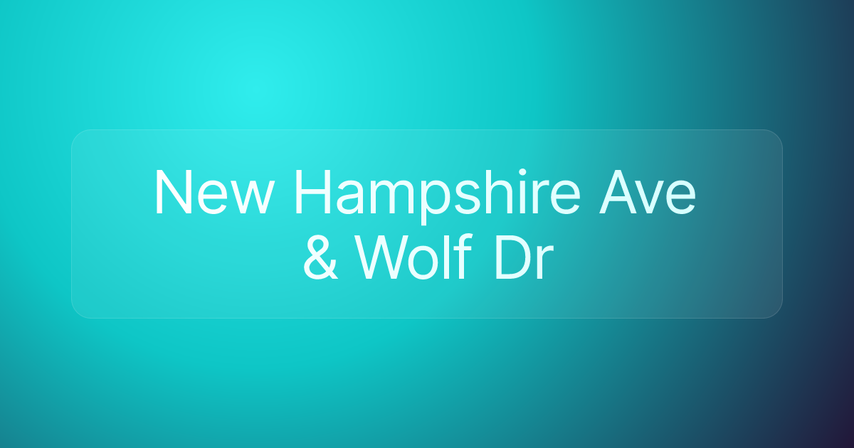 New Hampshire Ave & Wolf Dr