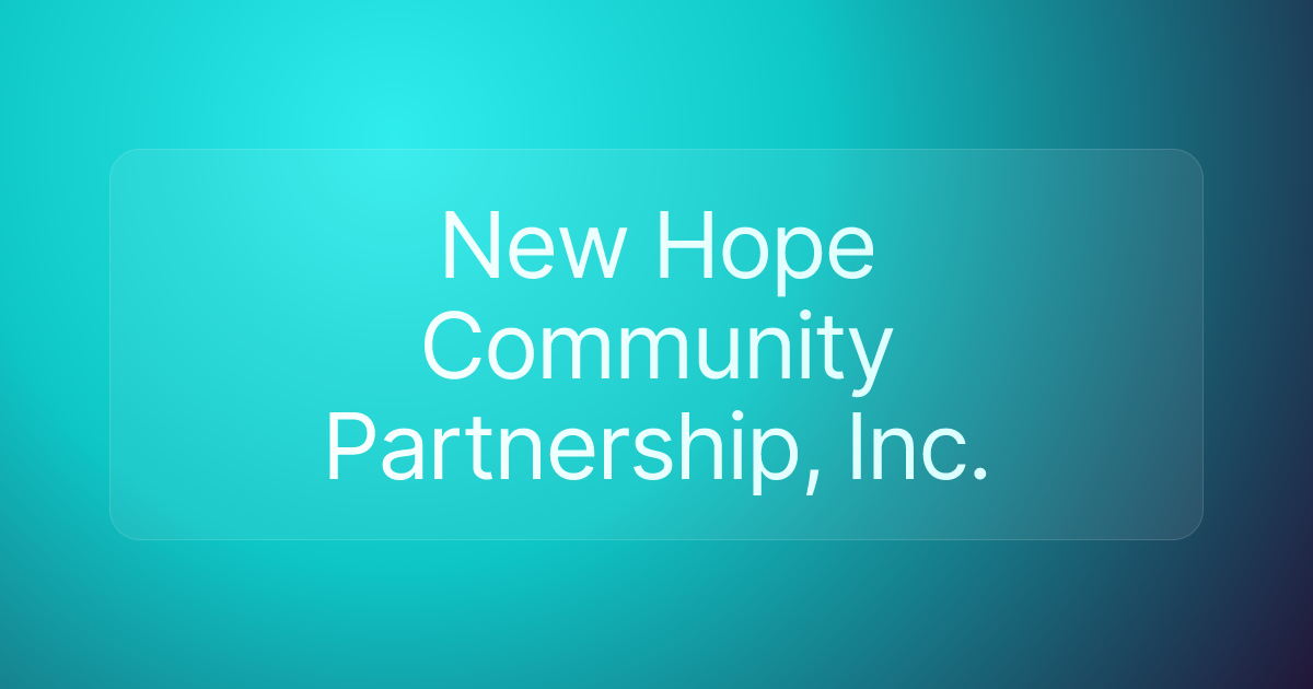 New Hope Community Partnership, Inc.