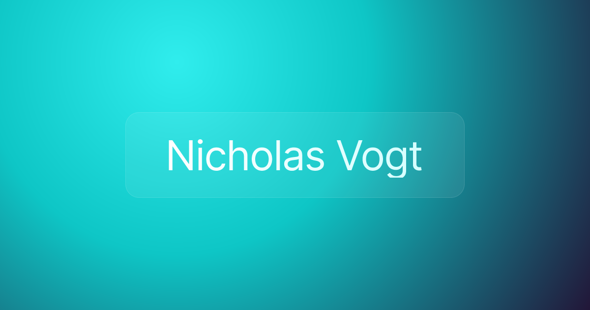 Nicholas Vogt