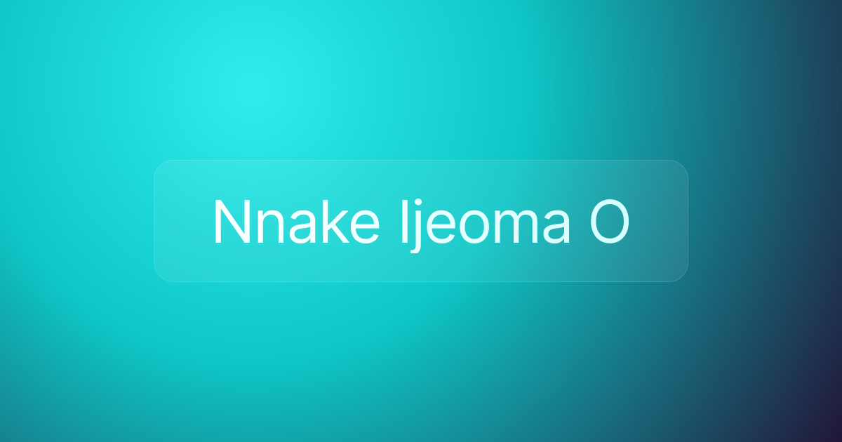 Nnake Ijeoma O