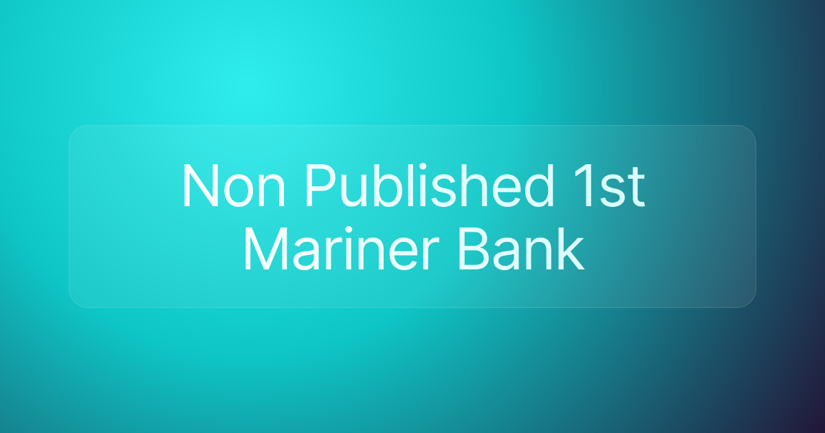 Non Published 1st Mariner Bank