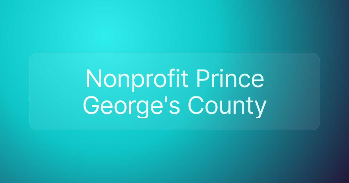 Nonprofit Prince George's County