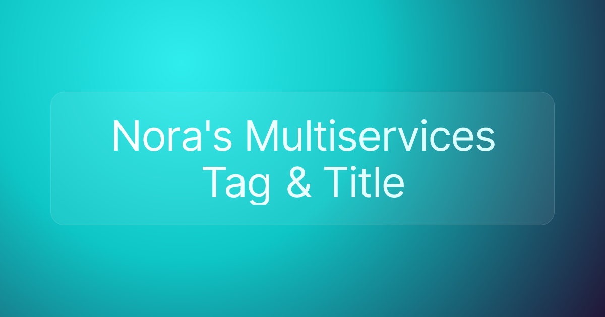 Nora's Multiservices Tag & Title