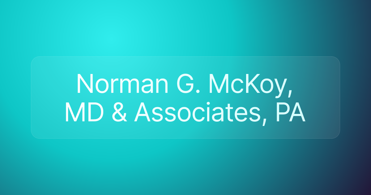 Norman G. McKoy, MD & Associates, PA