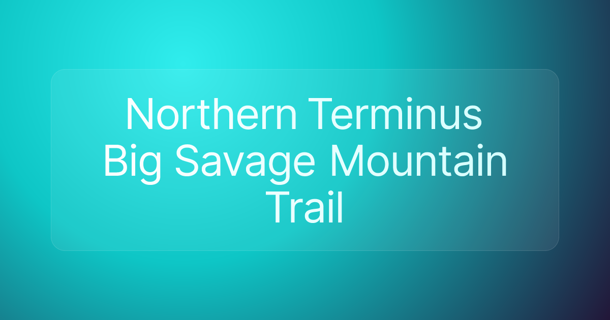 Northern Terminus Big Savage Mountain Trail