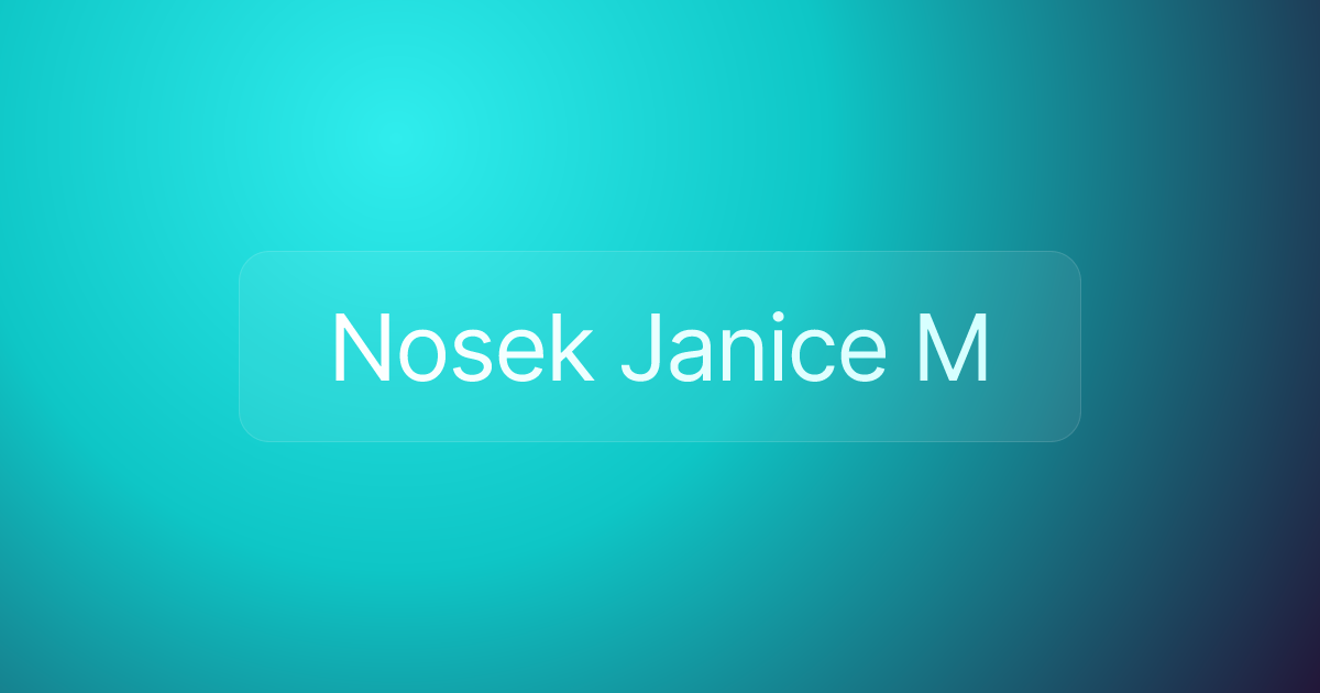 Nosek Janice M