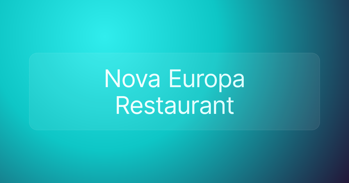 Nova Europa Restaurant